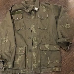 Never worn distressed Army Jacket